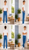 Erkek Çocuk İndigo Keten Pantolon Erkek Çocuk İndigo Keten Pantolon