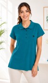 Kadın Yeşil Polo Yaka Basıc T-Shirt Kadın Yeşil Polo Yaka Basıc T-Shirt