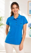 Kadın Turkuaz Polo Yaka Basıc T-Shirt Kadın Turkuaz Polo Yaka Basıc T-Shirt