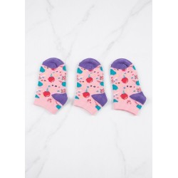 Kız Çocuk Pembe 3 Lü Paket Patik Çorap