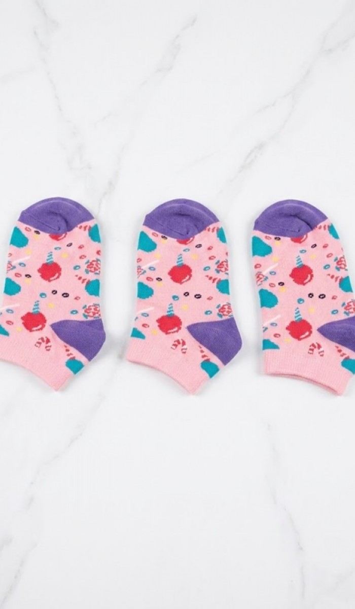 Kız Çocuk Pembe 3 Lü Paket Patik Çorap