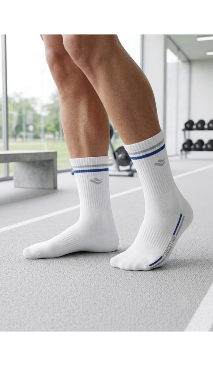 Erkek Beyaz 5 Li Paket Soket Spor Çorap