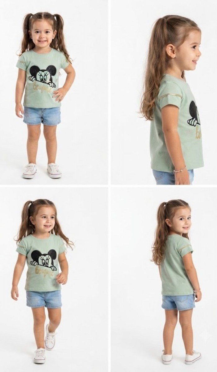 Kız Çocuk Yeşil T-Shirt Kız Çocuk Yeşil T-Shirt