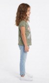 Kız Çocuk Haki T-Shirt Kız Çocuk Haki T-Shirt