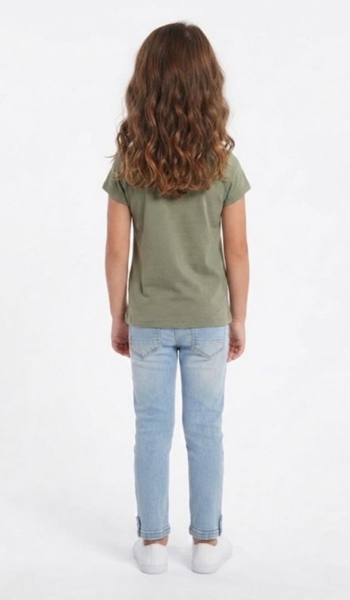 Kız Çocuk Haki T-Shirt Kız Çocuk Haki T-Shirt