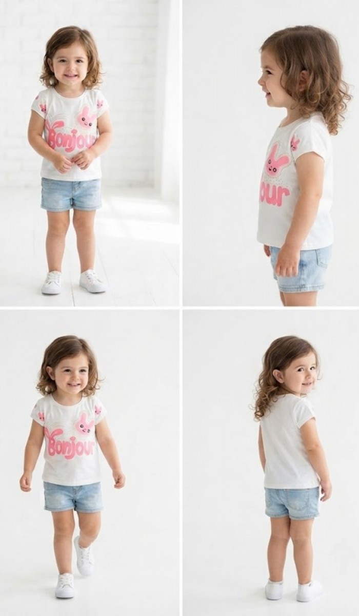 Kız Çocuk Beyaz T-Shirt Kız Çocuk Beyaz T-Shirt