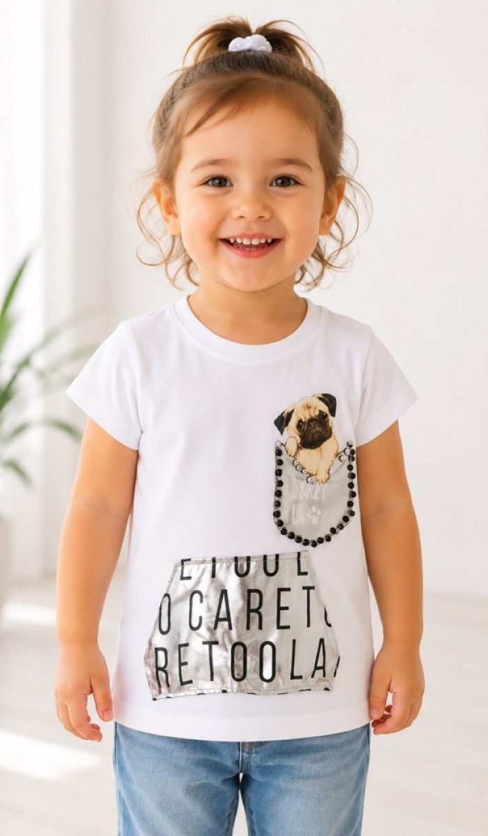 Kız Çocuk Beyaz T-Shirt