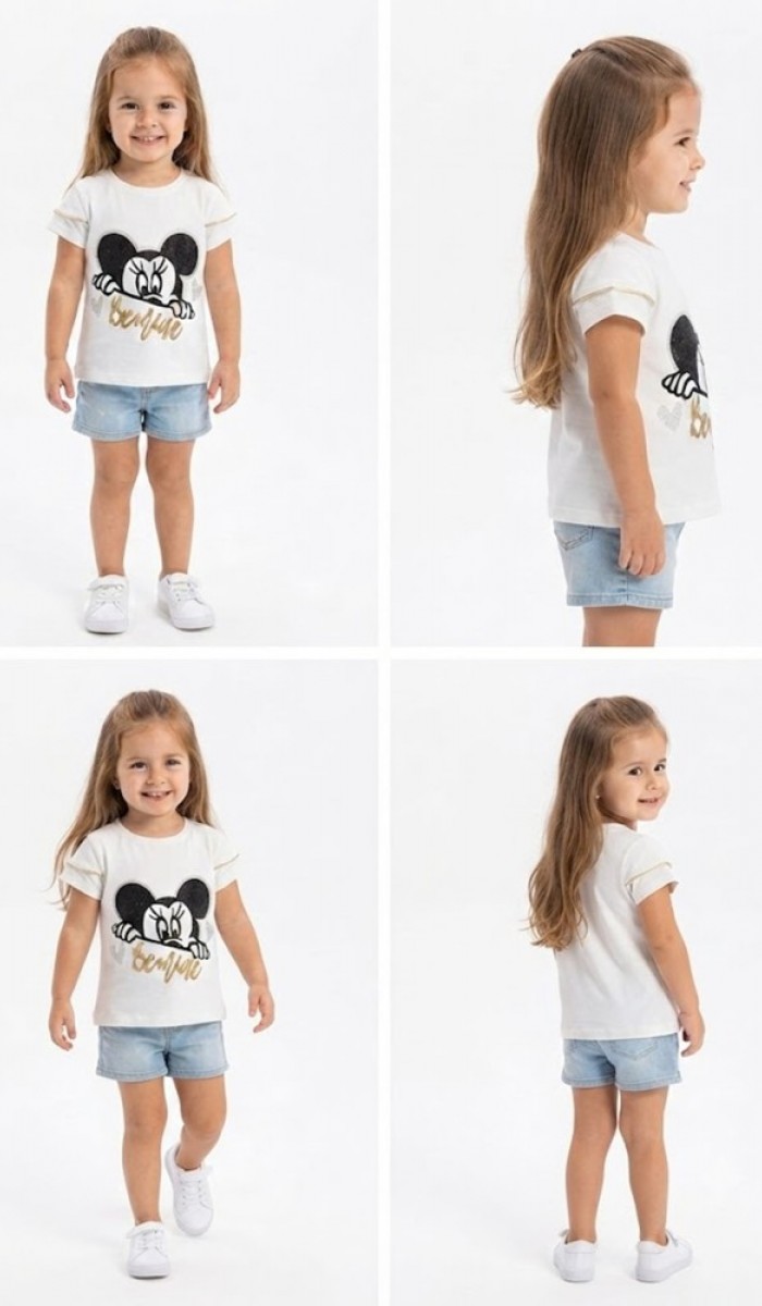 Kız Çocuk Beyaz T-Shirt Kız Çocuk Beyaz T-Shirt