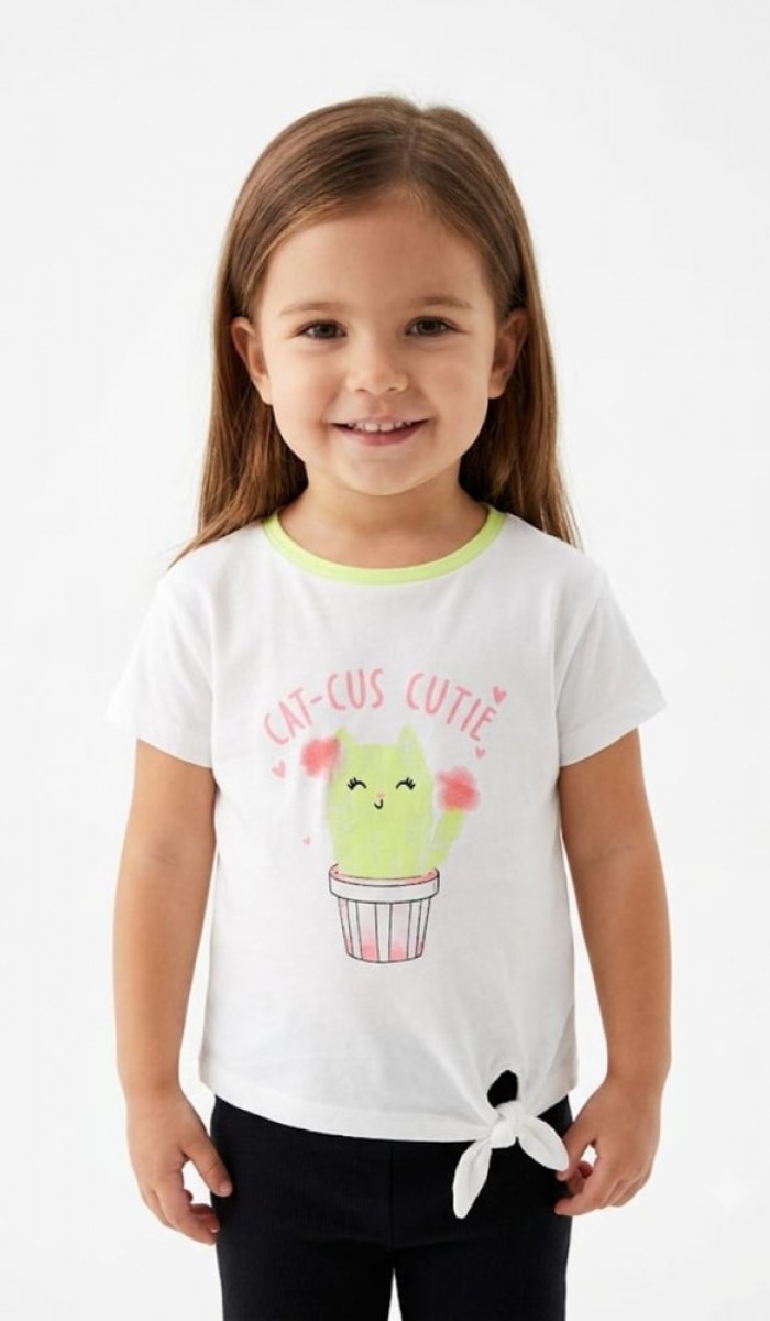 Kız Çocuk Beyaz T-Shirt Kız Çocuk Beyaz T-Shirt