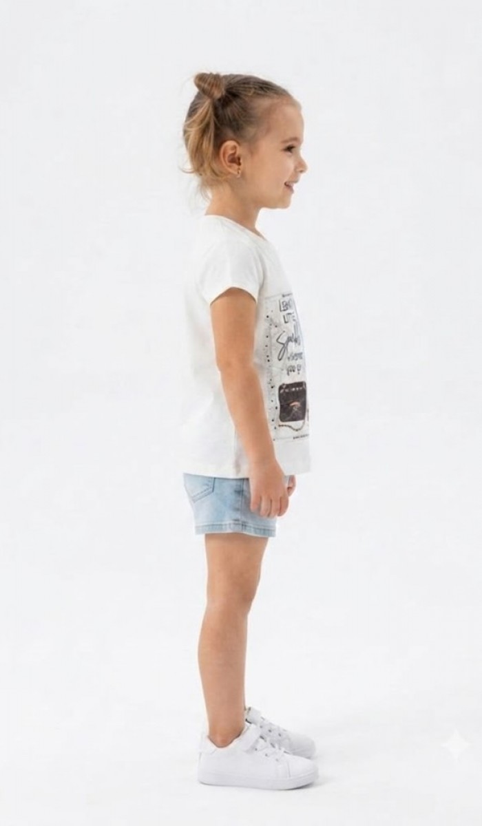 Kız Çocuk Beyaz T-Shirt