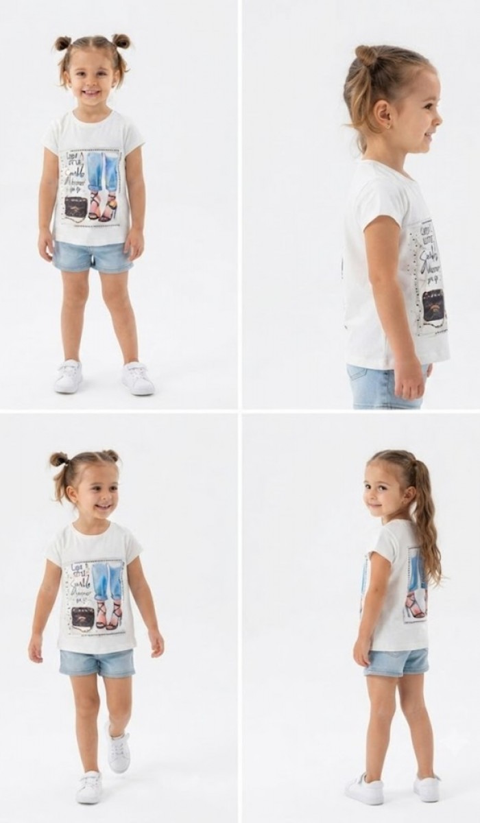 Kız Çocuk Beyaz T-Shirt
