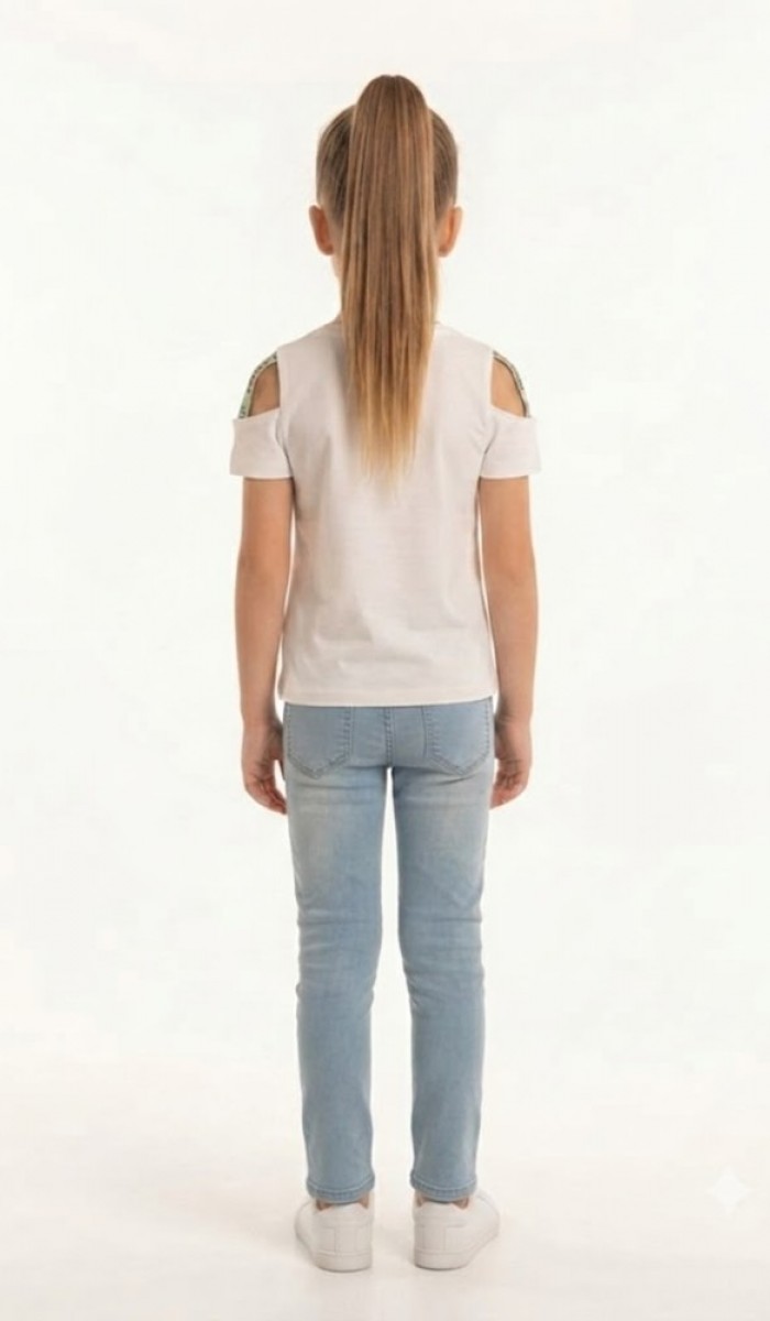 Kız Çocuk Beyaz T-Shirt Kız Çocuk Beyaz T-Shirt