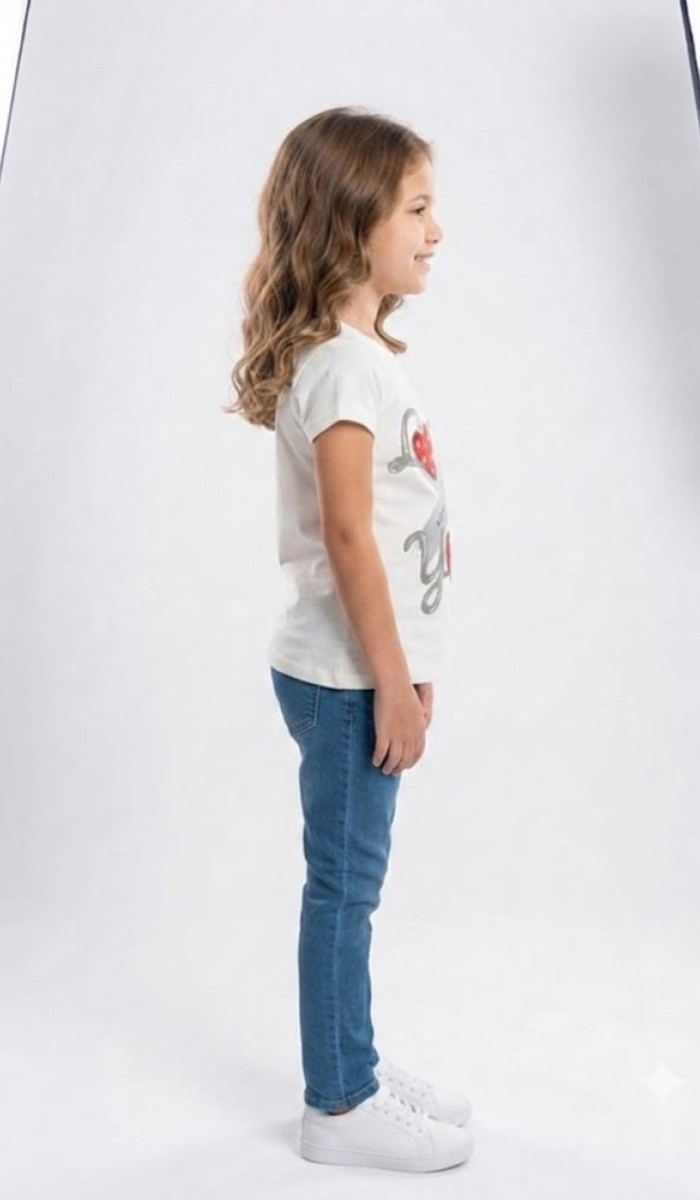 Kız Çocuk Beyaz T-Shirt