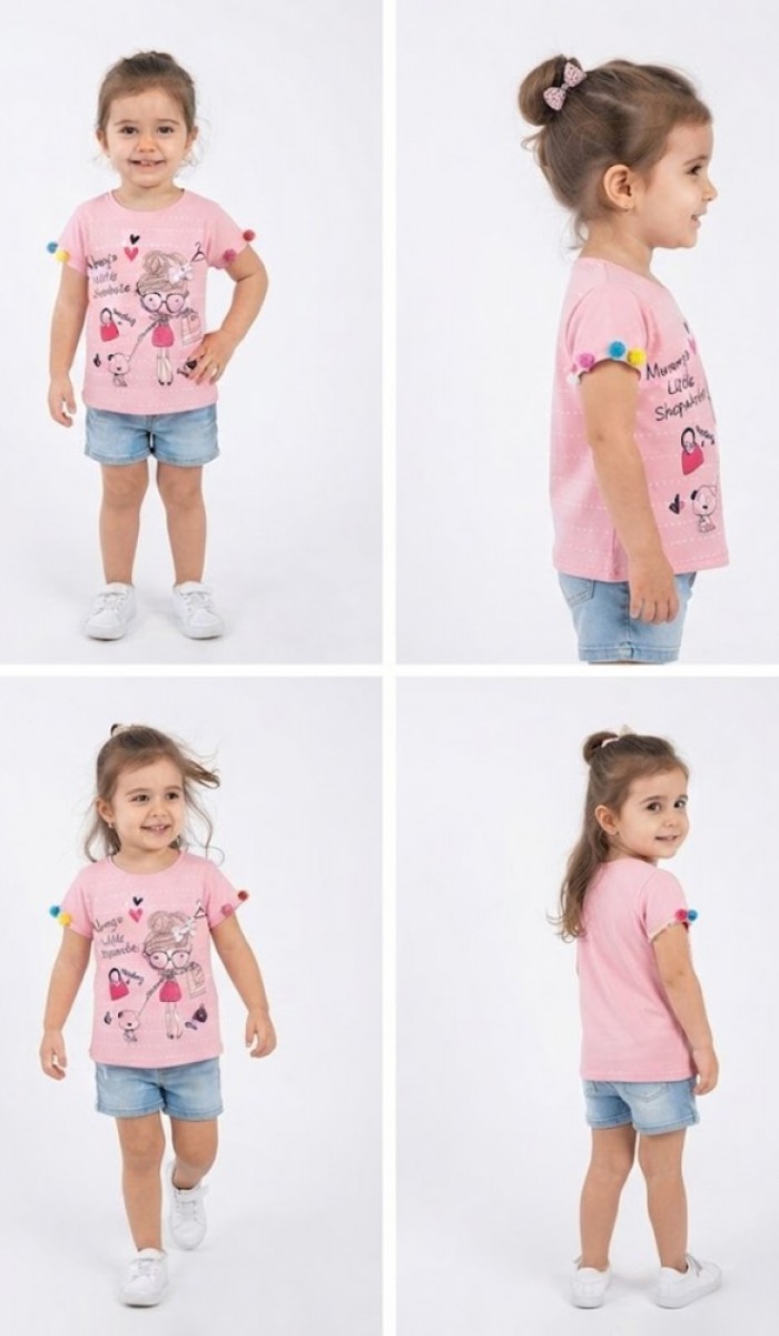 Kız Çocuk Pembe T-Shirt Kız Çocuk Pembe T-Shirt