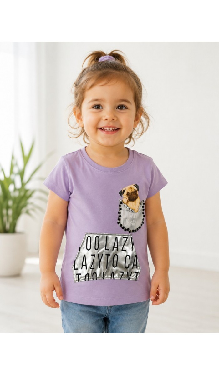 Kız Çocuk Mor T-Shirt Kız Çocuk Mor T-Shirt