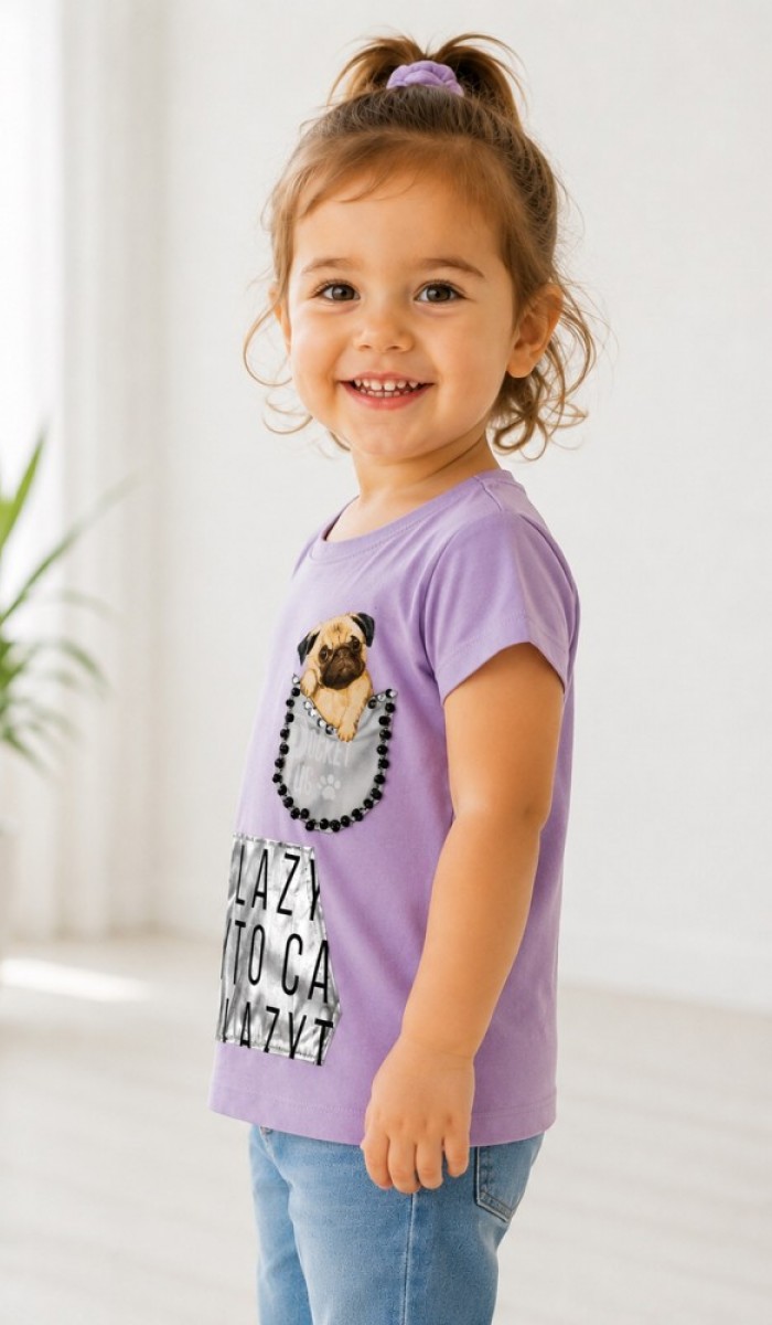 Kız Çocuk Mor T-Shirt Kız Çocuk Mor T-Shirt
