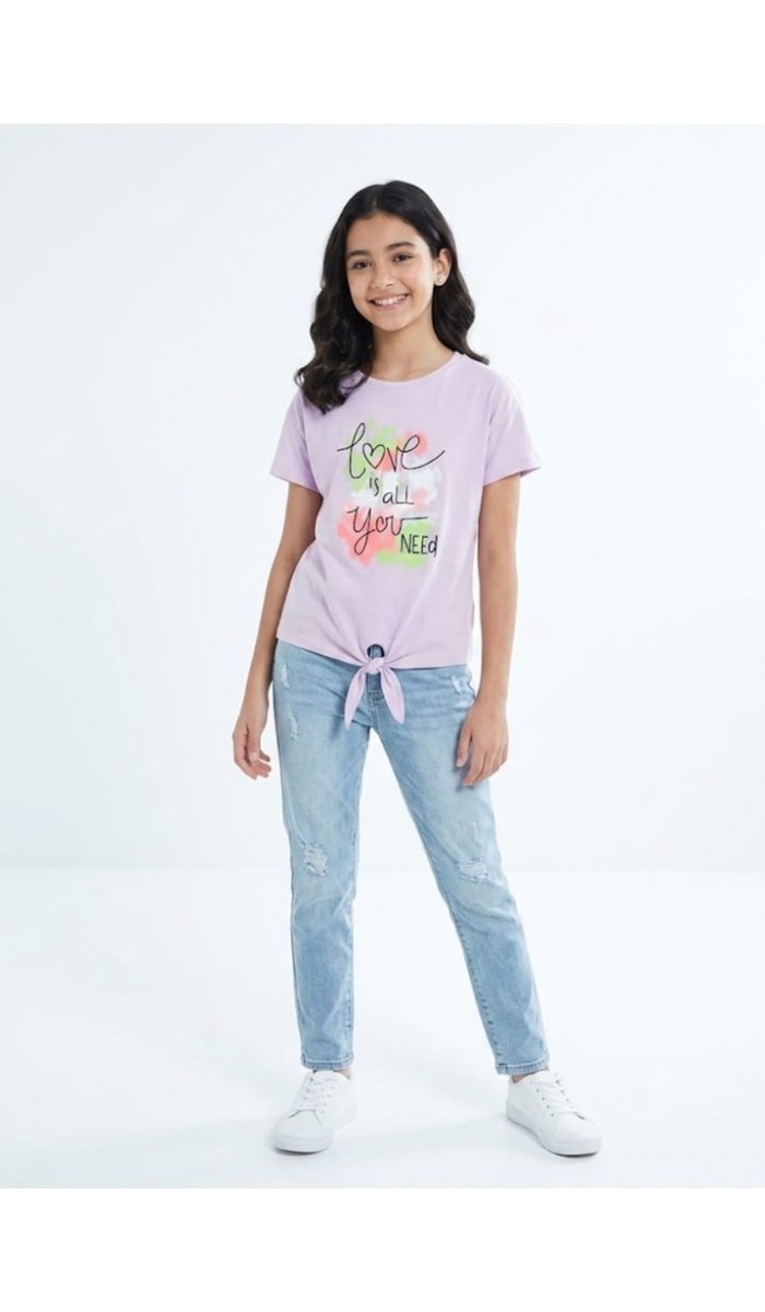 Kız Çocuk Mor T-Shirt Kız Çocuk Mor T-Shirt
