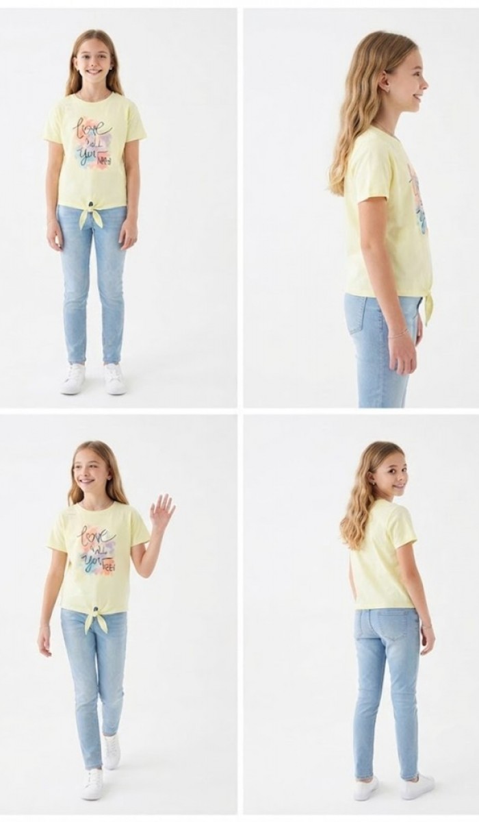 Kız Çocuk Sarı T-Shirt 00666SR Kız Çocuk Sarı T-Shirt 00666SR