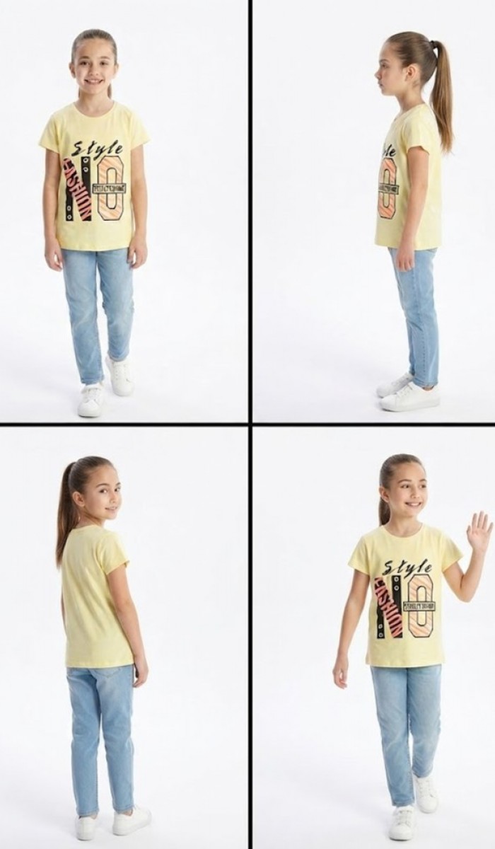Kız Çocuk Sarı T-Shirt