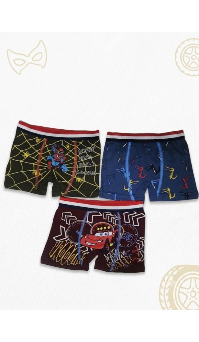 Erkek Çocuk Renkli Pamuklu Boxer 3 ' Lü Paket Erkek Çocuk Renkli Pamuklu Boxer 3 ' Lü Paket